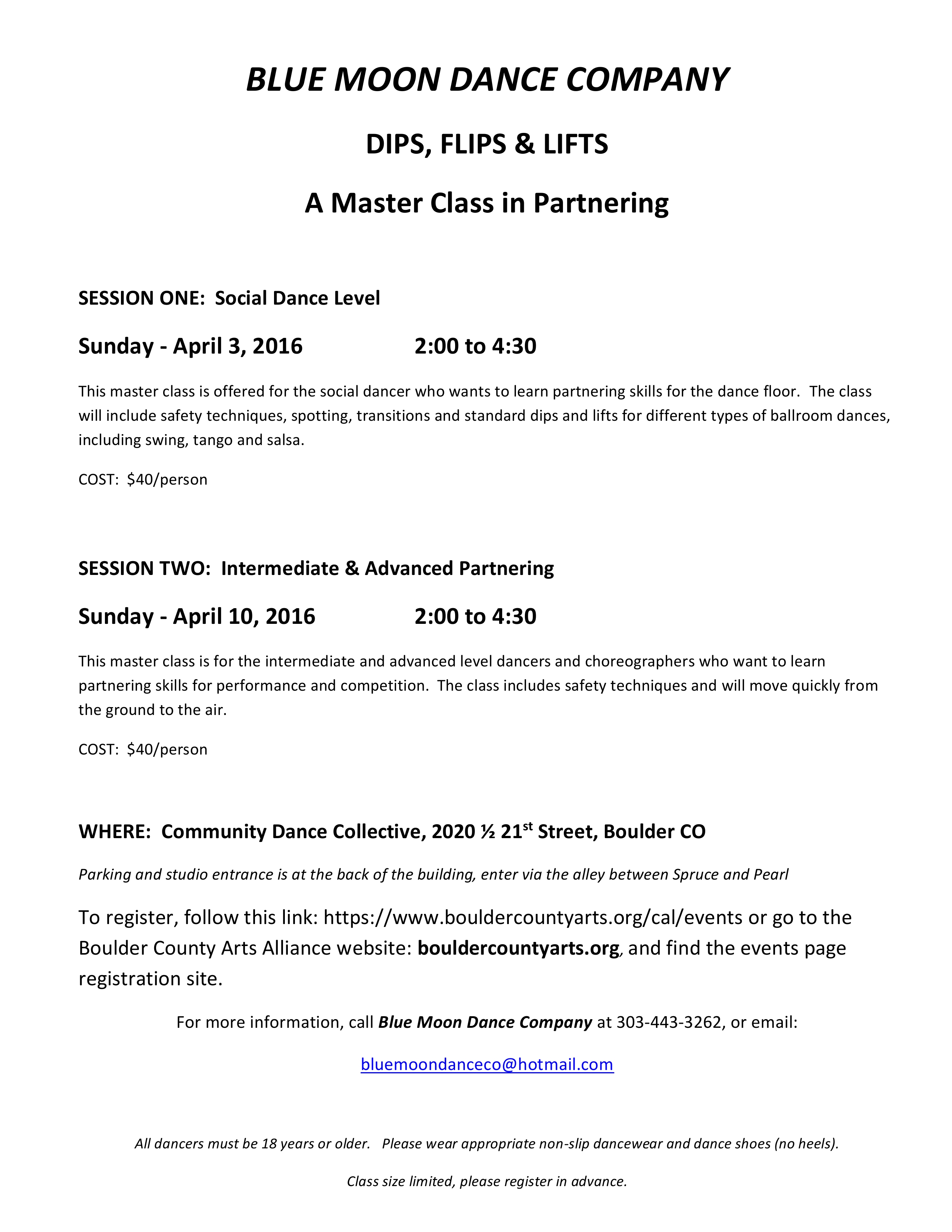 Master Class Poster - 2016